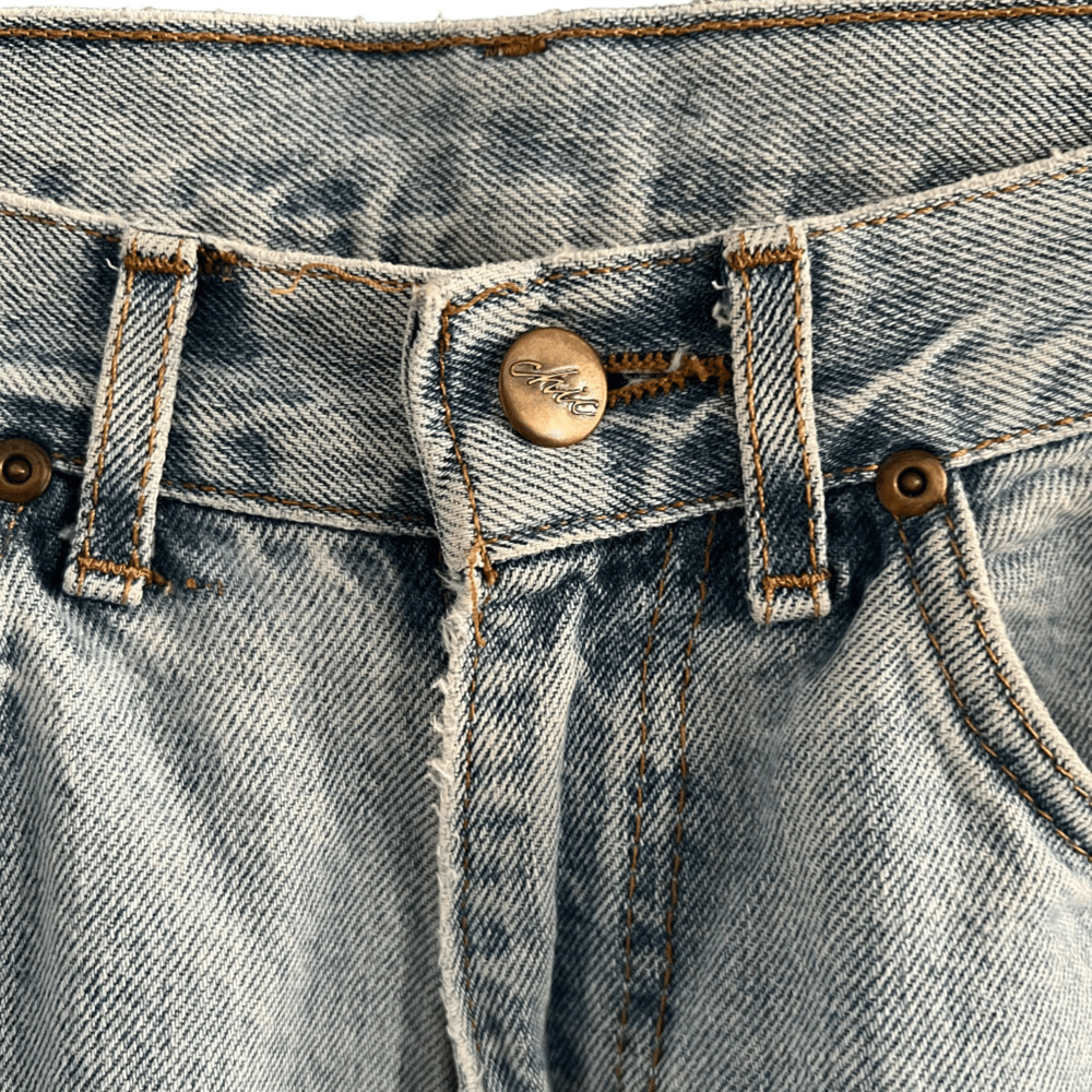 Chic Vintage Jeans Blue Light Wash 5 Pocket Style Size 12 Fit Like Modern Size 8 - Picture 4 of 10